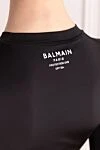 Свитшот из полиамида и эластана женский черный Balmain - логотип бренда. 82% полиамид, 18% эластан. Страна производитель: Франция. Уход: специализированная чистка - фото 6