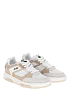 MSGM Sneakers made of genuine leather for women, beige - brand logo. 100% genuine leather. Closure: laces. Country of manufacture: Italy. Care: specialized cleaning - photo 3