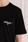 MSGM Футболка из хлопка женская черная - логотип бренда. Cостав: 100% хлопок. Страна производитель: Италия. Уход: специализированная чистка - фото 5