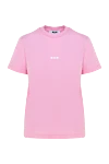 MSGM Cotton T-shirt for women pink - brand logo. 100% cotton. Country of manufacture: Italy. Care: specialized cleaning - photo 1