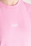 MSGM Cotton T-shirt for women pink - brand logo. 100% cotton. Country of manufacture: Italy. Care: specialized cleaning - photo 5