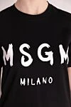 MSGM Футболка из хлопка женская черная - логотип бренда. Cостав: 100% хлопок. Страна производитель: Италия. Уход: специализированная чистка - фото 5