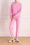 Women's pink walking suit made of cotton MSGM - brand logo. 100% cotton. Cutmans: two side pockets. Country of manufacture: Italy. Care: specialized cleaning - photo 2