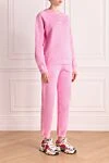 MSGM Women's pink walking suit made of cotton - brand logo. 100% cotton. Cutmans: two side pockets. Country of manufacture: Italy. Care: specialized cleaning - photo 3