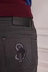Stefano Ricci Men's dark gray jeans with a 3D logo on the back - 42% cotton, 54% polyester, 4% elastane. zipper, button. two side, two back pockets. Country of origin: Italy. Care: specialized cleaning - photo 5