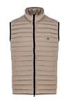 Stone Island Beige men's polyester vest - brand logo. 100% polyester. Closure: zipper. two front pockets. Country of manufacture: Italy. Care: specialized cleaning - photo 1