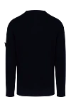 Men's blue long sleeve wool jumper Stone Island - brand logo. 100% wool. Country of manufacture: Italy. Care: specialized cleaning - photo 6