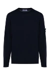 Stone Island Men's blue long sleeve wool jumper - brand logo. 100% wool. Country of manufacture: Italy. Care: specialized cleaning - photo 1