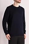 Stone Island Men's blue long sleeve wool jumper - brand logo. 100% wool. Country of manufacture: Italy. Care: specialized cleaning - photo 3