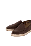 Doucal`s Men's nubuck loafers brown - weaving on the sole. 100% nubuck. Country of manufacture: Italy. Care: specialized cleaning - photo 5