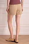 Women's beige cotton and polyester shorts Valentino - brand logo pattern. 61% cotton, 39% polyester. two front pockets. Country of manufacture: Italy. Care: specialized cleaning - photo 4