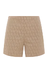 Women's beige cotton and polyester shorts Valentino - brand logo pattern. 61% cotton, 39% polyester. two front pockets. Country of manufacture: Italy. Care: specialized cleaning - photo 6