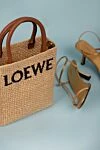 Сумка повседневная из соломки женская желтая Loewe - логотип бренда. 100% соломка. . Страна производитель: Испания. Уход: специализированная чистка - фото 8