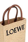 Loewe Сумка повседневная из соломки женская желтая - логотип бренда. 100% соломка. . Страна производитель: Испания. Уход: специализированная чистка - фото 5