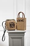 Loewe Сумка повседневная из соломки женская желтая - логотип бренда. 100% соломка. . Страна производитель: Испания. Уход: специализированная чистка - фото 7