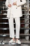 Loro Piana Костюм со штанами и вискозы белый женский - узор полоска. 95% шелк, 5% вискоза. пуговицы. один нагрудный карман, два боковых кармана. Страна производитель: Италия . Уход: специализированная чистка - фото 9