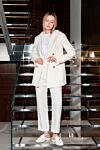 Loro Piana Костюм со штанами и вискозы белый женский - узор полоска. 95% шелк, 5% вискоза. пуговицы. один нагрудный карман, два боковых кармана. Страна производитель: Италия . Уход: специализированная чистка - фото 7