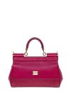 Dolce & Gabbana Women's calfskin bag burgundy - Branded plate with two types of galvanic coating. 100% calfskin. Closure: Front flap with double hidden magnet clasp. Country of manufacture: Italy. Care: specialized cleaning - photo 1