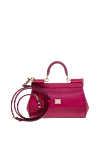 Dolce & Gabbana Women's calfskin bag burgundy - Branded plate with two types of galvanic coating. 100% calfskin. Closure: Front flap with double hidden magnet clasp. Country of manufacture: Italy. Care: specialized cleaning - photo 5