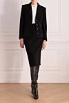 Костюм с юбкой из шерсти и эластана женский черный Dolce & Gabbana - 98% щерсть, 2% эластан. пуговицы. два боковых кармана. Страна производитель: Италия. Уход: специализированная чистка - фото 2