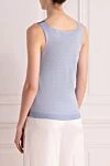 Women's blue viscose and polyester top D.Exterior - 70% viscose, 30% polyester. Country of manufacture: Italy. Care: specialized cleaning - photo 4