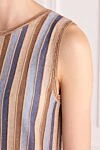 D.Exterior Women's beige knitted dress - stripe pattern. 73% viscose, 23% polyester, 4% polyamide. Closure: zipper. Country of manufacture: Italy. Care: specialized cleaning - photo 5