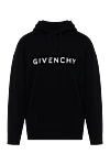 Givenchy Худи из хлопка мужское черное - логотип бренда. капюшон. 100% хлопок. Страна производитель: Франция. Уход: специализированная чистка - фото 1