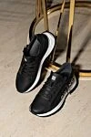 Men's black genuine leather sneakers Givenchy - brand logo. 100% genuine leather. Closure: laces, zipper. Country of manufacture: Italy. Care: specialized cleaning - photo 6