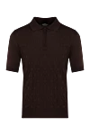 Cesare di Napoli Men's brown silk polo - textured pattern. 100% silk. Closure: zipper. Country of manufacture: Italy. Care: specialized cleaning - photo 1