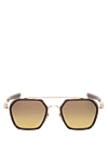 Chrome Hearts Men's yellow metal sunglasses for sun protection - logo on frame. metal. brown. Country of origin: Italy. Care: specialized cleaning - photo 1