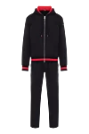 Kiton Men's black walking suit made of cotton - red border. 100% cotton. Closure: zipper. two side pockets. Country of manufacture: Italy. Care: specialized cleaning - photo 1