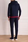 Men's blue walking suit made of cotton Kiton - red border. 100% cotton. Closure: zipper. two side pockets. Country of manufacture: Italy. Care: specialized cleaning - photo 4