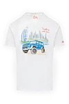 MC2 Saint Barth White cotton T-shirt for men - drawing of a car against a city background. 100% cotton. Country of manufacture: Italy. Care: specialized cleaning - photo 1