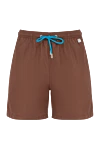 MC2 Saint Barth Men's polyester beach shorts, brown - brand logo. 100% polyester. Closure: drawstring. two side pockets, one back pocket. Country of manufacture: Italy. Care: specialized cleaning - photo 1