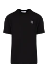 Stone Island Men's black cotton T-shirt - brand logo . 100% cotton. Country of manufacture: Italy. Care: specialized cleaning - photo 1