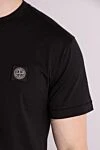 Stone Island Футболка из хлопка черная мужская - логотип бренда. 100% хлопок. Страна производитель: Италия . Уход: специализированная чистка - фото 5