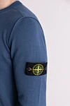 Stone Island Ұзын жеңді мақтадан жасалған ерлерге арналған джемпер, көк түсті - Декорация: бренд логотипі. Құрамы: 100% мақта. . Шығарылған елі: Италия . Күтім: арнайы тазалау - фото 5