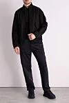 Black cotton jacket for men Stone Island - brand logo. 100% cotton. zipper, buttons. two side pockets. Country of origin: Italy . Care: specialized cleaning - photo 2