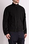 Stone Island Black cotton jacket for men - brand logo. 100% cotton. zipper, buttons. two side pockets. Country of origin: Italy . Care: specialized cleaning - photo 3