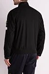 Black cotton jacket for men Stone Island - brand logo. 100% cotton. zipper, buttons. two side pockets. Country of origin: Italy . Care: specialized cleaning - photo 4