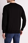 Long sleeve cotton jumper for men, black Stone Island - brand logo. 100% cotton. Country of manufacture: Italy. Care: specialized cleaning - photo 4