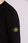 Stone Island Long sleeve cotton jumper for men, black - brand logo. 100% cotton. Country of manufacture: Italy. Care: specialized cleaning - photo 5