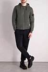Кофта спортивная из хлопка зеленая мужская Stone Island - логотип бренда. капюшон. 100% хлопок. молния, кулиска. Страна производитель: Италия . Уход: специализированная чистка - фото 2