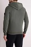 Кофта спортивная из хлопка зеленая мужская Stone Island - логотип бренда. капюшон. 100% хлопок. молния, кулиска. Страна производитель: Италия . Уход: специализированная чистка - фото 4