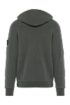 Кофта спортивная из хлопка зеленая мужская Stone Island - логотип бренда. капюшон. 100% хлопок. молния, кулиска. Страна производитель: Италия . Уход: специализированная чистка - фото 6