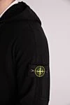 Stone Island Кофта спортивная из хлопка черная мужская - логотип бренда. 100% хлопок. молния. Страна производитель: Италия . Уход: специализированная чистка - фото 5