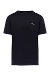 Ermenegildo Zegna Cotton T-shirt for men, blue - brand logo. 100% cotton. Country of manufacture: Italy. Care: specialized cleaning - photo 1