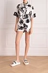 Костюм с шортами из хлопка женский белый MSGM - узор цветочный. 100% хлопок. пуговицы. Страна производитель: Италия . Уход: специализированная чистка - фото 2