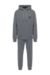 Dolce & Gabbana Men's gray walking suit made of cotton - brand logo. hood. 100% cotton. zipper, drawstring. two side pockets. Country of manufacture: Italy. Care: specialized cleaning - photo 1