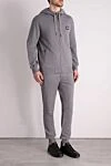 Dolce & Gabbana Men's gray walking suit made of cotton - brand logo. hood. 100% cotton. zipper, drawstring. two side pockets. Country of manufacture: Italy. Care: specialized cleaning - photo 3